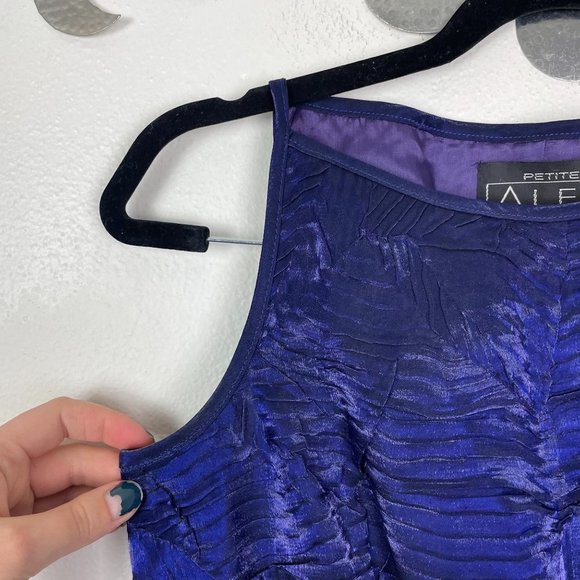 NWT Alex Evenings Woman's Sz 4 Petite 2 Piece Blue‎ Purple Set Maxi Skirt Set - Picture 2 of 9